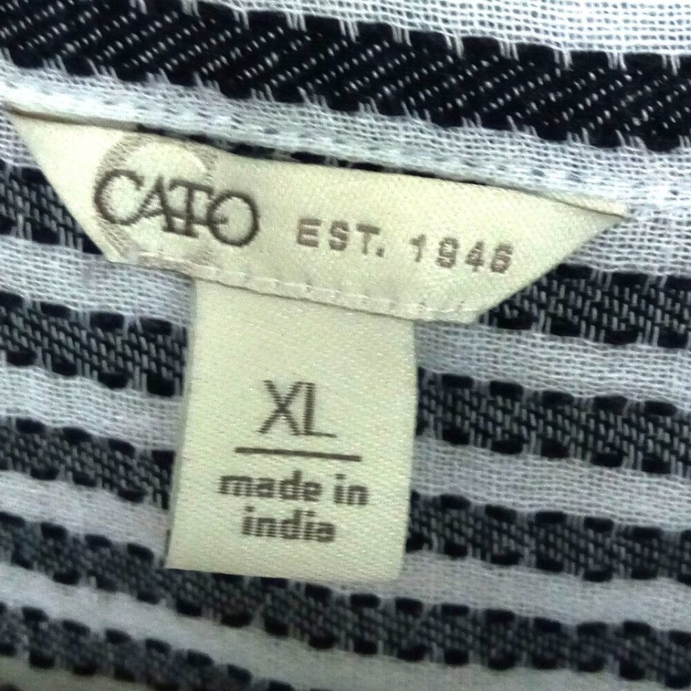 Cato EST. Sporty Dark Gray Striped Top XL - Picture 5 of 7